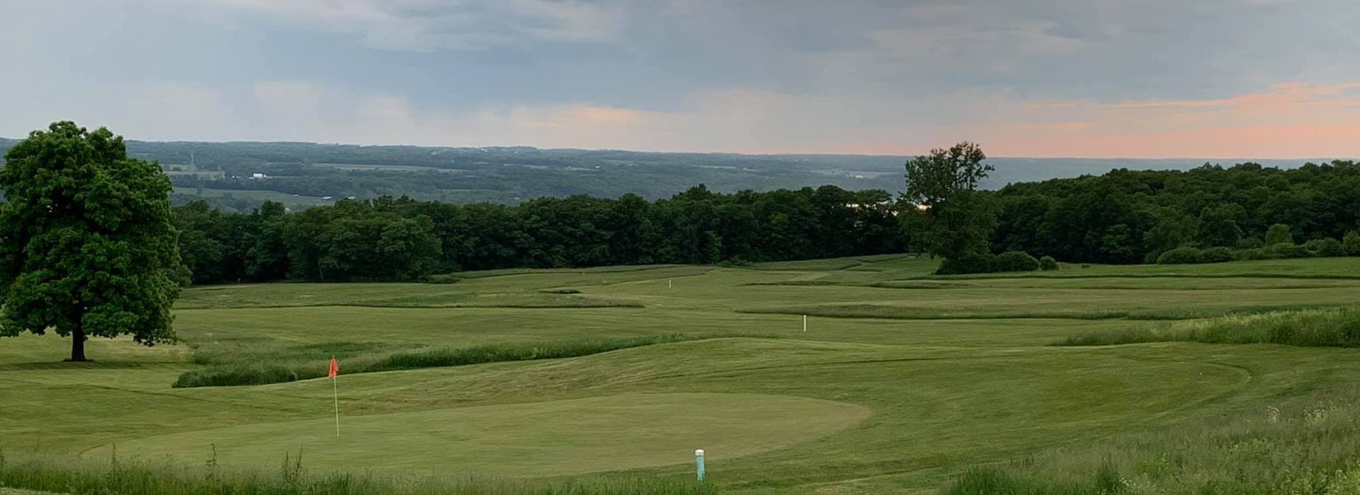 golf course at dusk